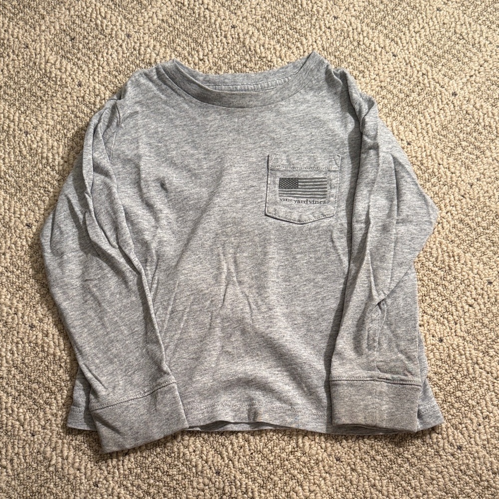 Vineyard Vines Gray Long Sleeve Kids Tee